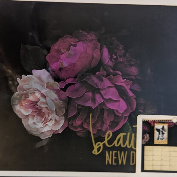 NWT Heidi Swapp 'Beautiful New Day' Roses Floral Undated Desk Flip Calendar NEW - Picture 2 of 7